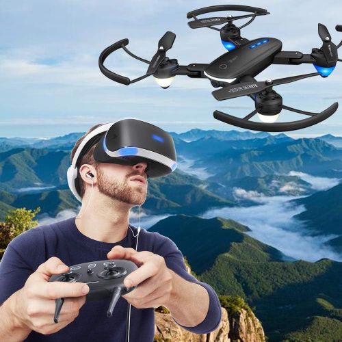  [아마존 핫딜] [아마존핫딜]Zuhafa T4 Foldable Drone with 1080P HD Camera,WiFi FPV RC Drone with Camera Live Video Drone for Beginners-Gesture Photographing,Human Following,Palm Control,Double Camera(2Pcs Bat