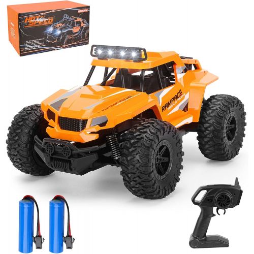  zuhafa 1:14 Scale RC Trucks K14,25kmh High Speed for Adults Boys Kids, RC Cars 2.4GHz All Terrain Off Road Monster Hobby Toys Gift with Headlights 2 Batteries