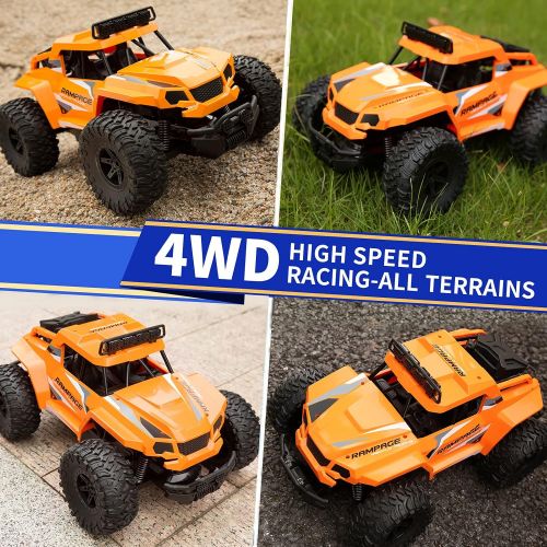  zuhafa 1:14 Scale RC Trucks K14,25kmh High Speed for Adults Boys Kids, RC Cars 2.4GHz All Terrain Off Road Monster Hobby Toys Gift with Headlights 2 Batteries