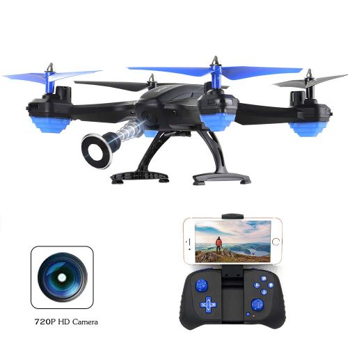  Zuhafa Drone with Camera,zuhafa S6 WiFi FPV Drones with 720P HD Camera Live Video RC Quadcopter for Kids & Beginners - Altitude Hold, Gravity Sensor Function, Smart Voice Control, Compati