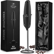 Zulay Kitchen Executive Series Milk Frother Wand - Upgraded & Improved Stand - Ideal Coffee Gift - Coffee Frother Handheld Foam Maker For Lattes - Electric Milk Frother Handheld For Cappuccino