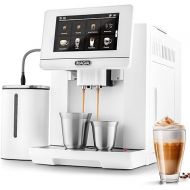 Zulay Kitchen Magia Super Automatic Espresso Machine with Grinder - Espresso Maker with Milk Frother & Insulated Milk Container- Cappuccino & Latte Machine - Touch Screen, 19 Recipes, 10 Profiles