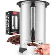 Zulay Commercial Coffee Urn - 100 Cup Fast Brew Stainless Steel Hot Beverage Dispenser - BPA-Free Commercial Coffee Maker - Hot Water Urn for Catering - Easy Two Way Dispensing - Hot Drink Dispenser