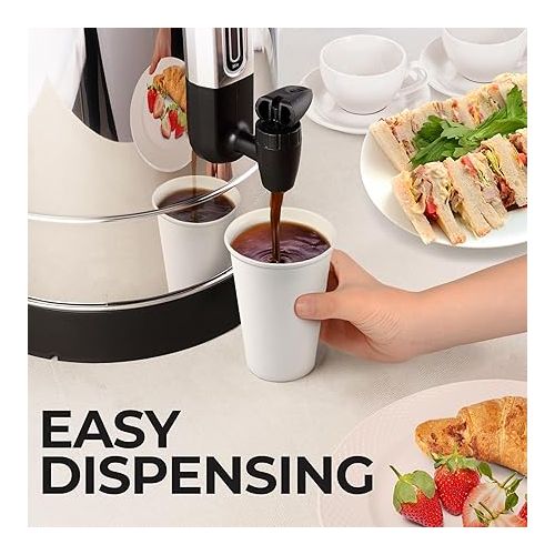  Zulay Commercial Coffee Urn - 100 Cup Fast Brew Stainless Steel Hot Beverage Dispenser - BPA-Free Commercial Coffee Maker - Hot Water Urn for Catering - Easy Two Way Dispensing - Hot Drink Dispenser