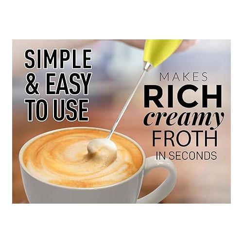  Zulay Powerful Milk Frother Handheld Foam Maker for Lattes - Whisk Drink Mixer for Coffee, Mini Foamer for Cappuccino, Frappe, Matcha, Hot Chocolate by Milk Boss (Kiwi)