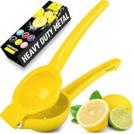 Zulay Kitchen Metal Lemon Squeezer - Handheld Lemon Juicer Squeezer - Easy to Use Citrus Juicer - Manual Press for Extracting the Most Juice Possible - Extracts Every Last Drop