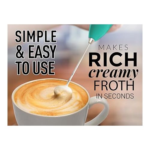  PRO MILK FROTHER WAND - ULTRA HIGH SPEED HANDHELD FROTHER - UPGRADED STAND - Powerful Handheld Mixer with Infinite Uses - Super Instant Electric Foam Maker with Stainless Steel Whisk (Aurora)