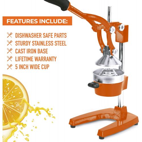  [아마존 핫딜]  [아마존핫딜]Zulay Kitchen Zulay Professional Citrus Juicer - Manual Citrus Press and Orange Squeezer - Metal Lemon Squeezer - Premium Quality Heavy Duty Manual Orange Juicer and Lime Squeezer Press Stand, O