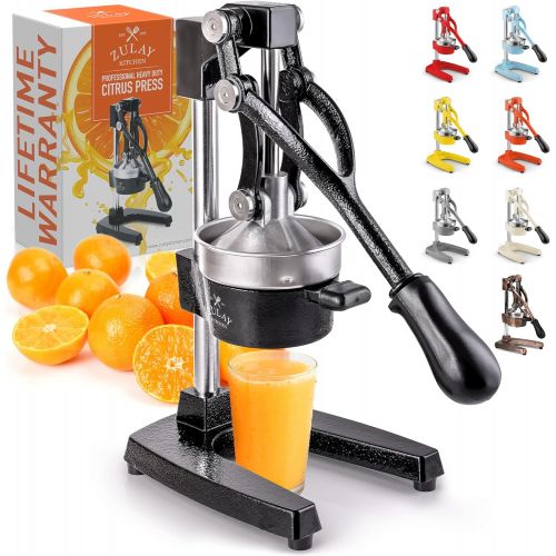  Zulay Kitchen Zulay Professional Citrus Juicer - Manual Citrus Press and Orange Squeezer - Metal Lemon Squeezer - Premium Quality Heavy Duty Manual Orange Juicer and Lime Squeezer Press Stand, B