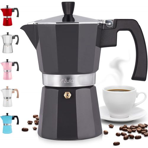  Zulay Kitchen Zulay Classic Stovetop Espresso Maker for Great Flavored Strong Espresso, Classic Italian Style 5.5 Espresso Cup Moka Pot, Makes Delicious Coffee, Easy to Operate & Quick Cleanup P