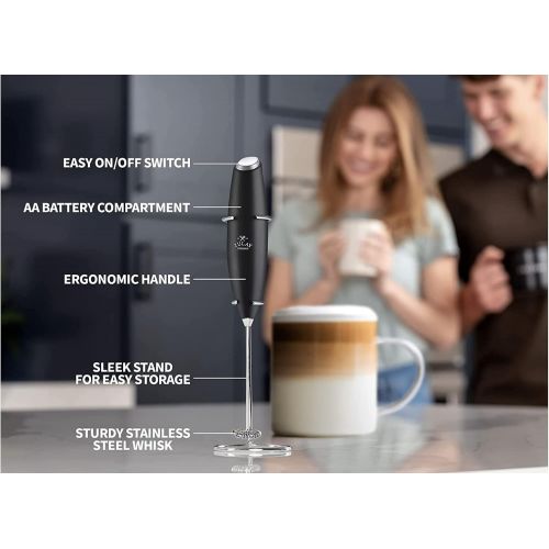  Zulay Kitchen Zulay Premium French Press Coffee Pot and Milk Frother Set - (8 Cups, 34 oz) Coffee Press Glass Carafe with Powerful Double-Mesh Stainless Steel Filter System for Filtering Out Fin