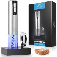 Zulay Kitchen Zulay Electric Wine Opener With Charging Base and Foil Cutter - Stainless Steel Automatic Wine Bottle Opener - Rechargeable Electric Wine Bottle Opener - Wine Opener Electric Corks