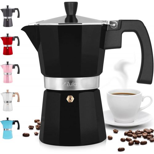  Zulay Kitchen Zulay Classic Stovetop Espresso Maker for Great Flavored Strong Espresso, Classic Italian Style 3 Espresso Cup Moka Pot, Makes Delicious Coffee, Easy to Operate & Quick Cleanup Pot