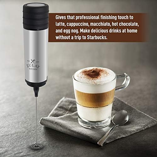  [아마존베스트]Zulay Kitchen High powered hand frother and milk frother for coffee with protective cover, movable & ideal for travel foam frother for bulletproof coffee, cappuccino, keto coffe.