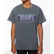 THRASHER Thrasher Flame Logo Purp T-Shirt