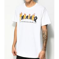 THRASHER Thrasher Mag Flame White T-Shirt