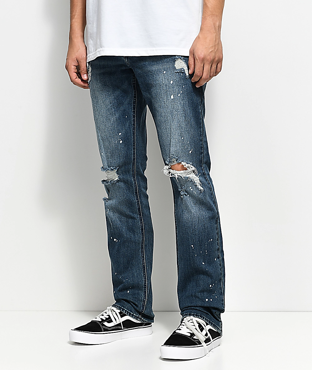 EMPYRE Empyre Skeletor Sawyer Bleached Splattered Jeans