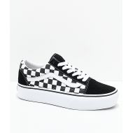 VANS Vans Old Skool Black & White Checkered Platform Skate Shoes