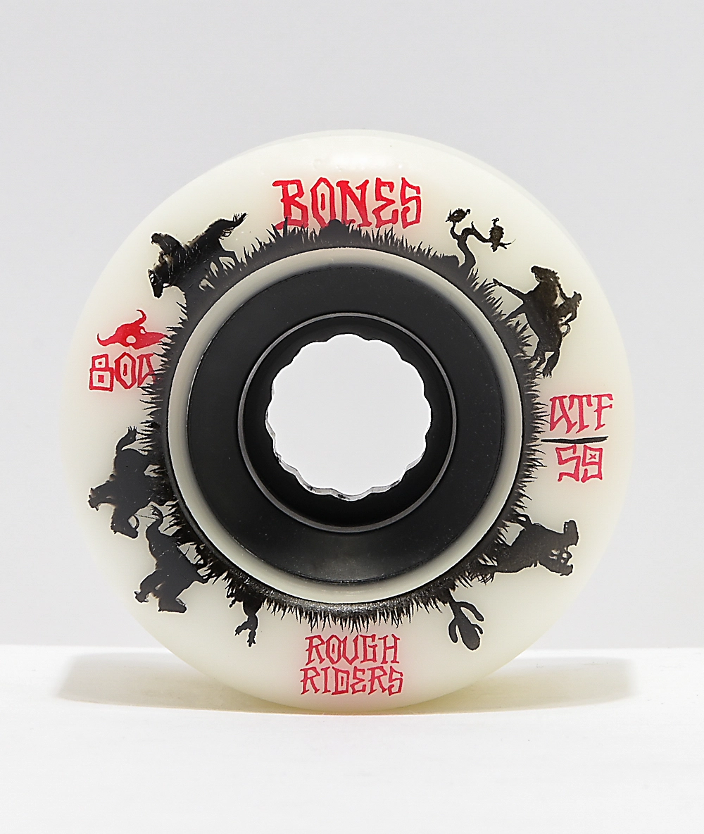 BONES Bones ATF Roughriders 59mm White Skateboard Wheels