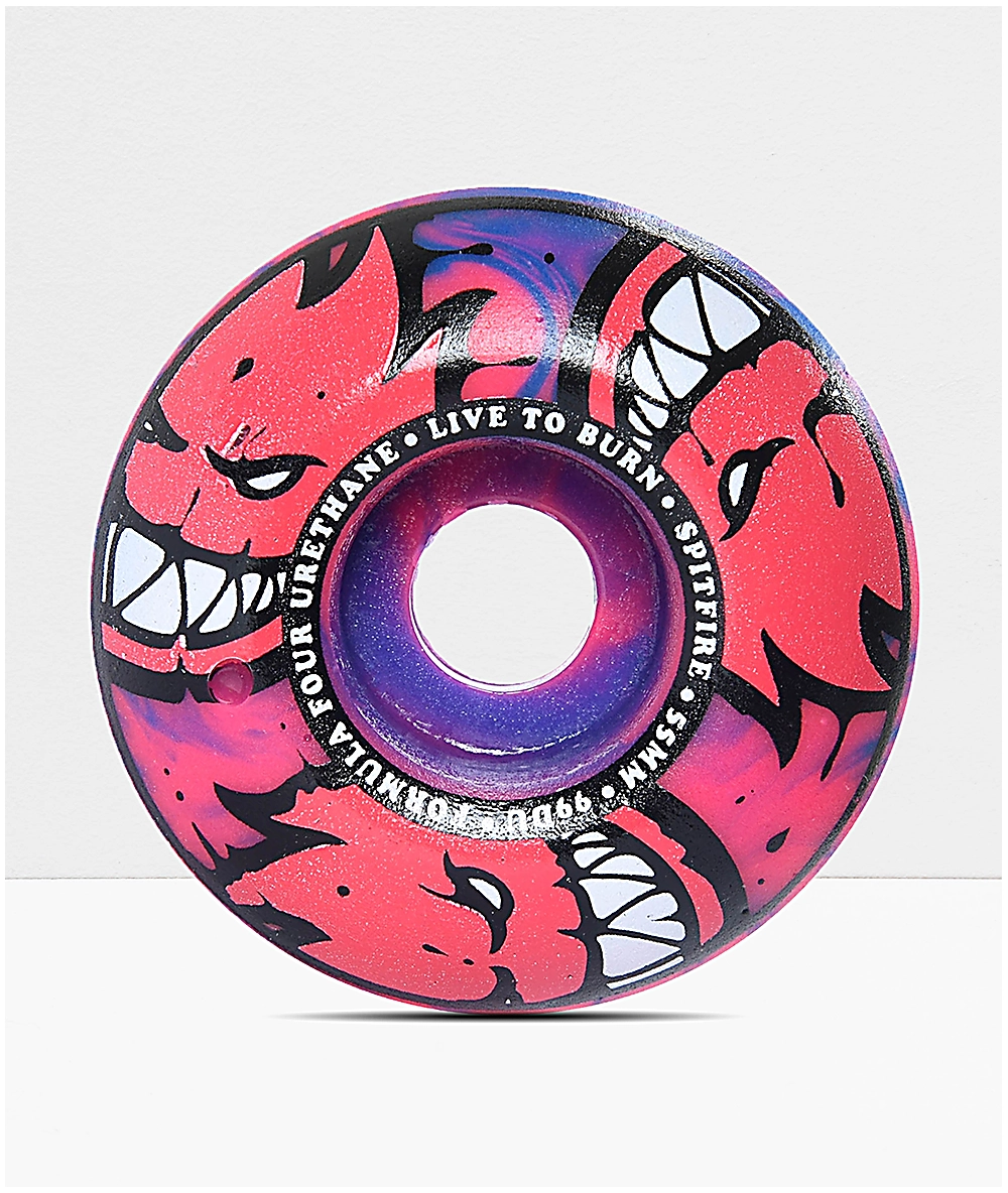 SPITFIRE Spitfire Formula Four Afterburner 55mm 99a Blue & Pink Skateboard Wheels