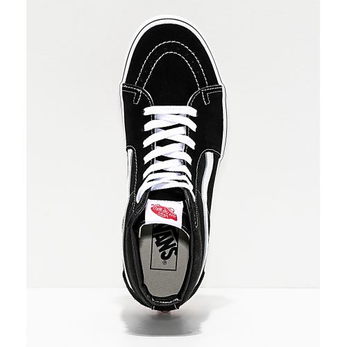 반스 VANS Vans Sk8-Hi Black & White Skate Shoes