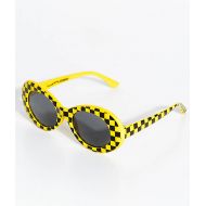 PETALS AND PEACOCKS Petals & Peacocks Nevermind Yellow Checkerboard Sunglasses