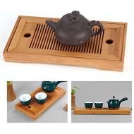 Zunate Tee-Tablett，Geschmackvolle Bambus japanischen/chinesischen Gongfu Tee Tisch,Teetisch aus Bambus fuer Chinesische Teezeremonie ，Langlebig und verfeinert，27 * 14 * 3cm