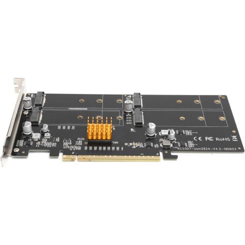  Zunate PCI Express Network Card, KCSSD7 Desktop Computer Hard Disk Array Accelerator Card for Wind 7/8/10, Support RAID 0/1, PM, RAID 5 System to Build RAID