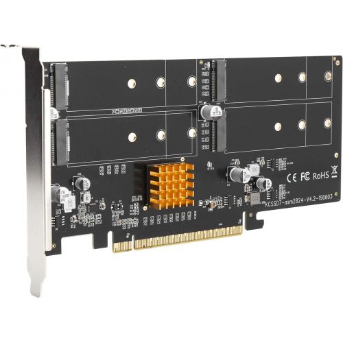 Zunate PCI Express Network Card, KCSSD7 Desktop Computer Hard Disk Array Accelerator Card for Wind 7/8/10, Support RAID 0/1, PM, RAID 5 System to Build RAID