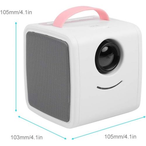  Zunate Portable Mini Projector, 1080P Video Projector, LED Projector, Multimedia Media Player Home Theater Movie Projector, Compatible with HDMI,USB,AV, Childrens Gift (Pink)