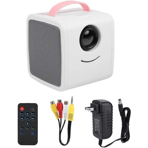 Zunate Portable Mini Projector, 1080P Video Projector, LED Projector, Multimedia Media Player Home Theater Movie Projector, Compatible with HDMI,USB,AV, Childrens Gift (Pink)