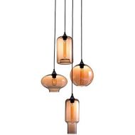 Zuo Modern Lambie 4-Light Ceiling Lamp, RustAmber