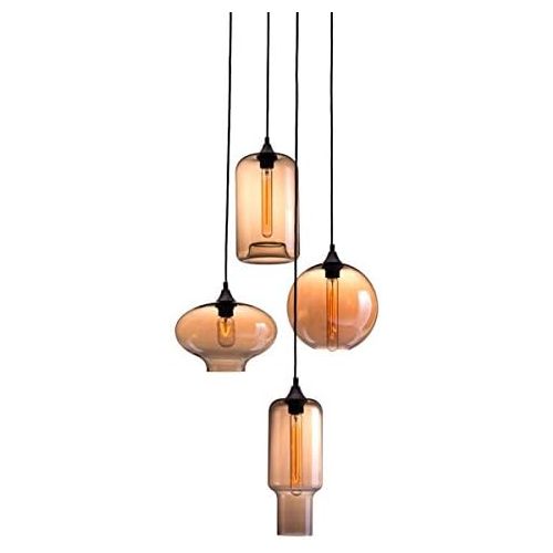  Zuo Modern Lambie 4-Light Ceiling Lamp, RustAmber