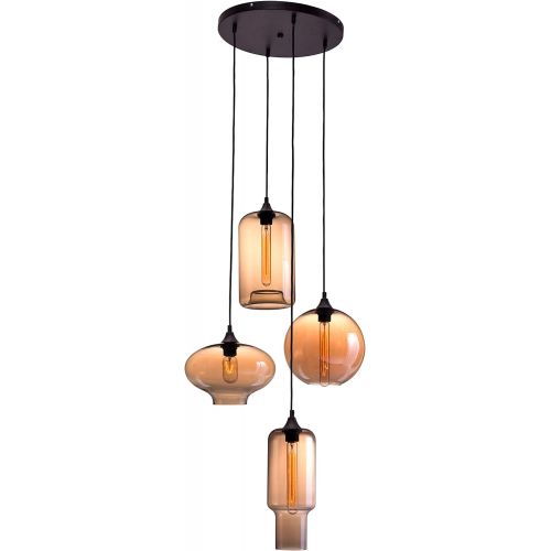  Zuo Modern Lambie 4-Light Ceiling Lamp, RustAmber