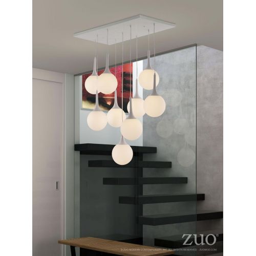  Zuo 50088 Epsilon Ceiling Lamp, White