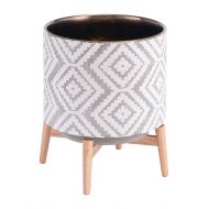 Zuo Modern Zuo A11827 Planter, Large, Gray, White