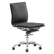 Zuo Modern Zuo Lider Plus Armless Office Chair, Black