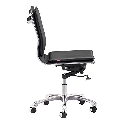  Zuo Modern Zuo Lider Plus Armless Office Chair, Black