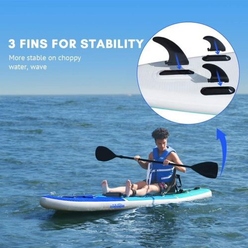  Zupapa Inflatable Paddle Board, Stand Up Paddleboard with SUP Accessories, Non-Slip Deck, for Adults Kids Dogs, 3-Year Warranty Provided