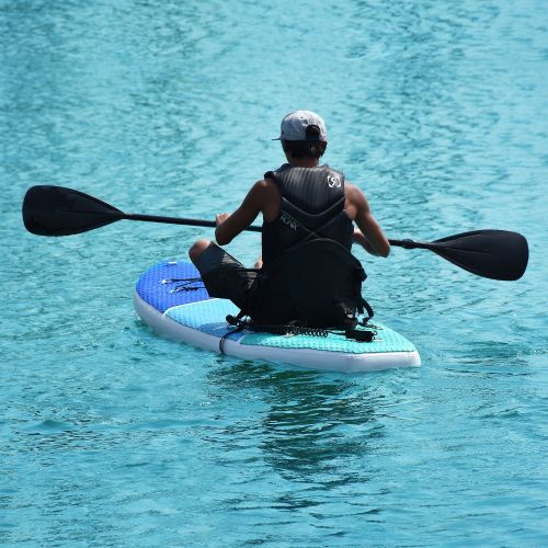  Zupapa All in One Inflatable Stand Up Paddle Board 6 Thick 10 Non-Slip Deck | with Kayak Conversion Kit, Shoulder Strap,Backpack, Coil Leash, Pump Kit