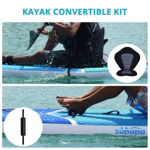  Zupapa Inflatable Stand Up Paddle Board 32 Inches Wide 10 FT Non Slip Deck 350 lbs Maxload Kayak Convertible for Adults Kids