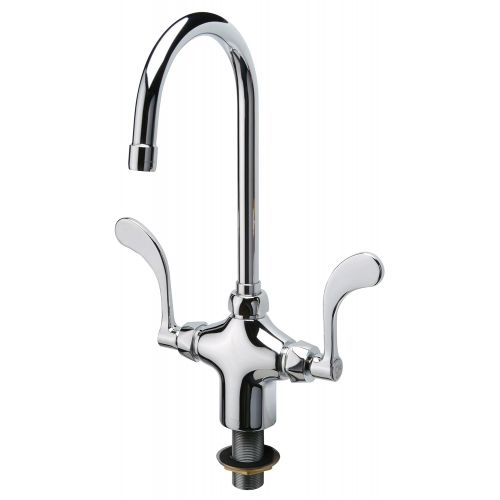  Zurn Z826B4-XL Double Lab Faucet with 5-3/8 Gooseneck and 4 Wrist Blade Handles