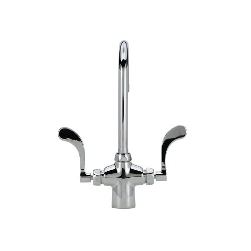  Zurn Z826B4-XL Double Lab Faucet with 5-3/8 Gooseneck and 4 Wrist Blade Handles