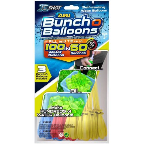  Zuru Bunch O Balloons Instant 100 Self-Sealing Water Balloons Complete Gift Set Bundle, 3 Piece (300 Balloons Total)
