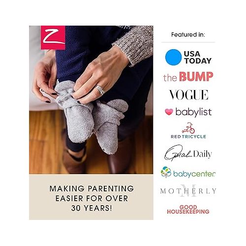  Zutano Unisex Fleece Baby Booties, Soft Sole and Non Slip | Stay On Slipper Socks for Infant/Toddler, Girls, Boys 3-24 Months