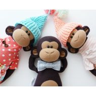 /ZuzuHappyToys Set 3 monkeys, Stuffed monkey toy 38 cm (15 inch), monkey plush doll, stuffed toys, Stuffed animals toy