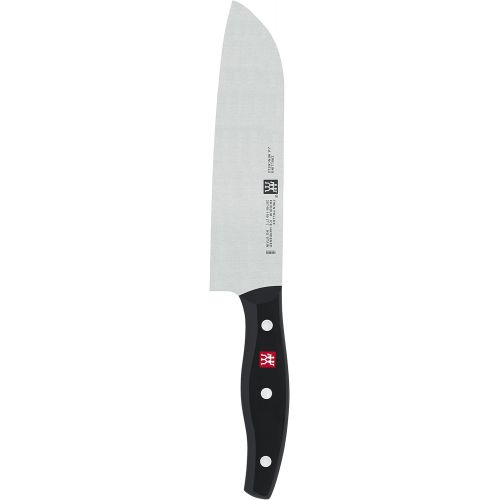  Zwilling 307481810 Twin Pollux Santokumesser, Rostfreier Spezialstahl, Zwilling Sonderschmelze, genietet, Vollerl, Kunststoff-Schalen, 180 mm, schwarz