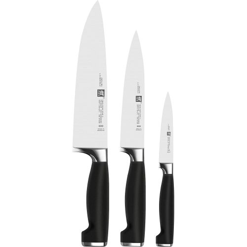  Zwilling 33415-000-0 Twin Four Star II Messerset, 3-tlg., Rostfreier Spezialstahl, Zwilling Sonderschmelze, Kunststoff, Edestahlapplikation, 420 x 135 mm, schwarz