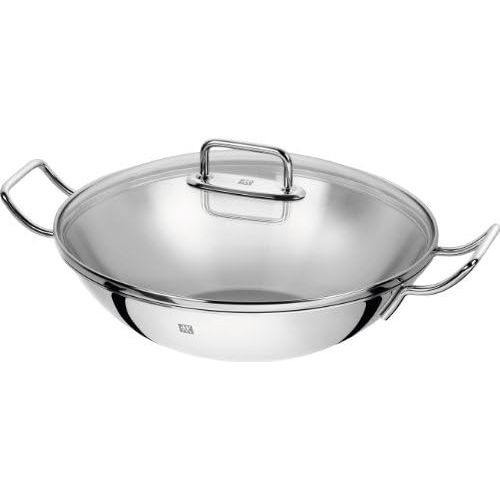  ZWILLING Wok, Inkl. Glasdeckel und herausnehmbarer Gittereinsatz, Induktionsgeeignet, Ø 32 cm, Edelstahl, Plus