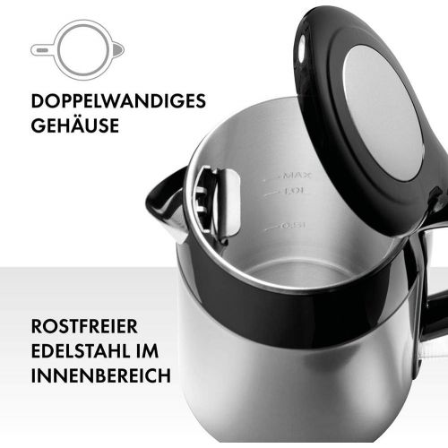  [아마존베스트]Zwilling Kettle, 1.2 Litres, 1.550 - 1.850 Watt Stainless Steel, Plastic, Black